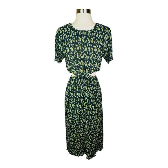 Who What Wear Floral Drew Cutout Twist Midi Dress - Size Large - MSRP $178 - Picture 2 of 6